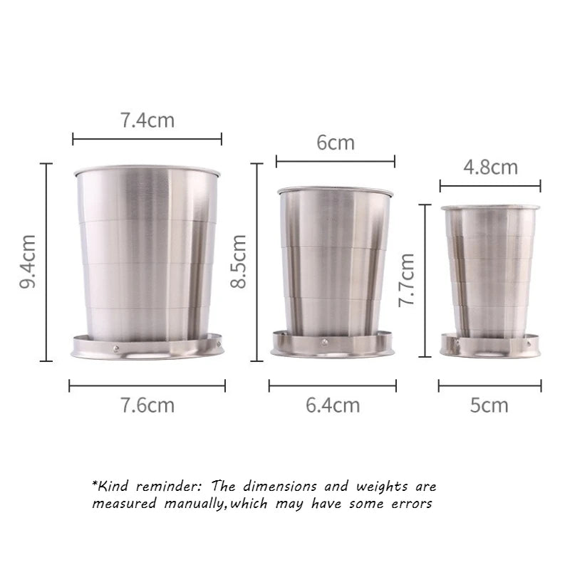 Stainless Steel Folding Telescopic Cup | Portable Camping Cup Folding Camping Cup Babs