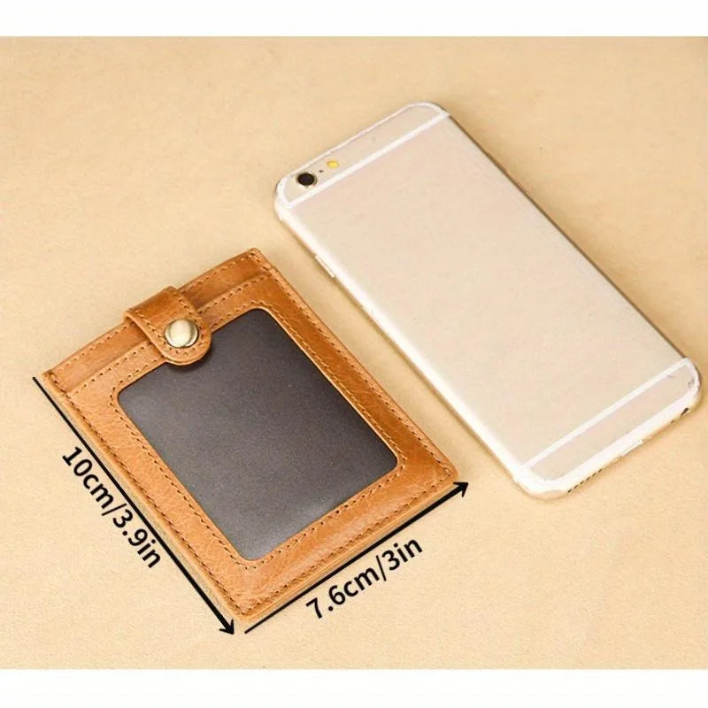 Leather Pull-Out Card Holder – Slim Unisex Wallet with Buckle Leather Card Holder Babs