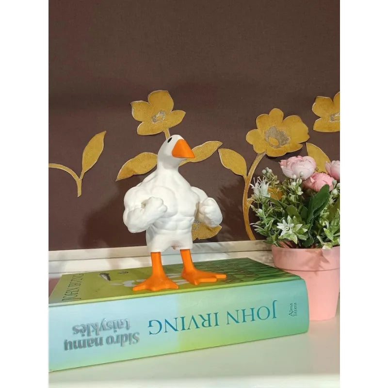 Funny Muscle Duck Statue – Resin Desktop Sculpture Ornament Novelty Sculpture Babs