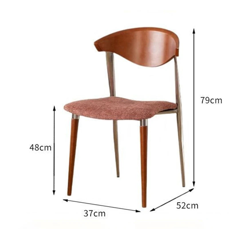 Nordic Minimalist Dining Chair | Microfiber Leather & Steel Dining Chair Babs Pink-Velvet