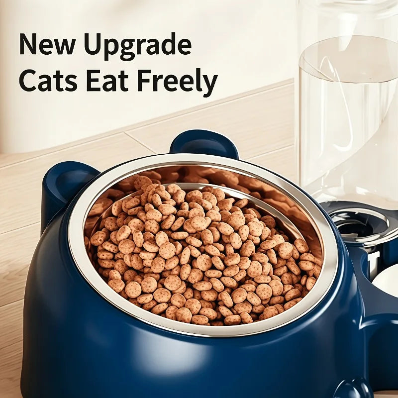 Bear Shaped 2-in-1 Cat Feeding Bowl – Anti-Overflow & Detachable Cat Feeding Bowl Babs