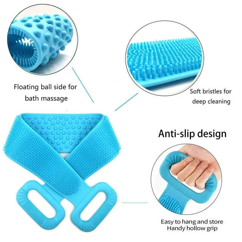 Silicone Body Scrub Brush & Exfoliating Bath Belt Body Scrub Brush Babs