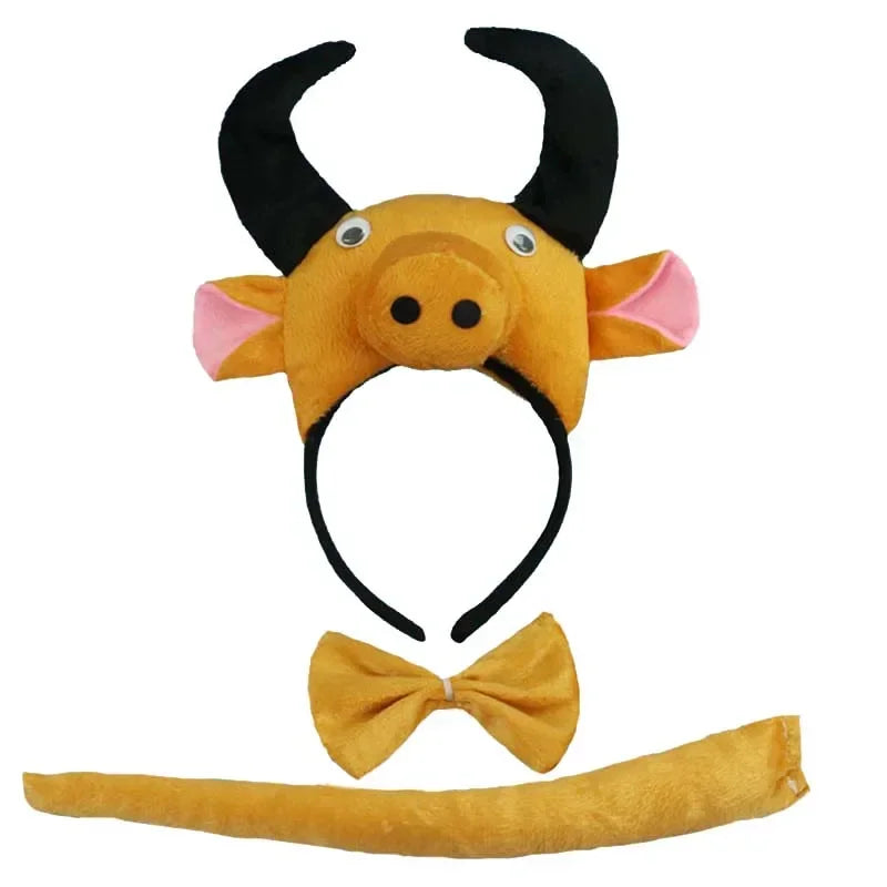 Animal Ear Headband Bow Tie Costume Set – Party & Cosplay