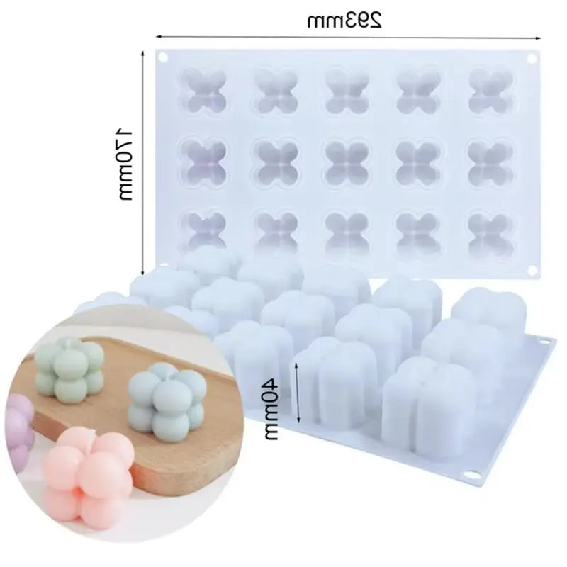 3D Cube Silicone Mousse Cake Mold – DIY Dessert & Candle Mould Silicone Cake Mold Babs