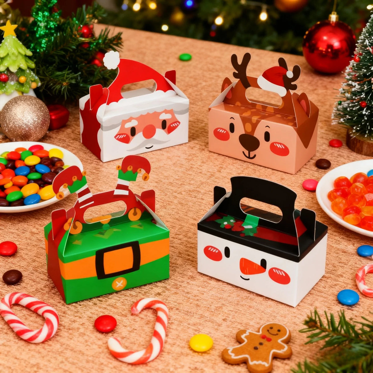 Christmas Square Gift Boxes – Collapsible Holiday Packaging Holiday Gift Boxes Babs