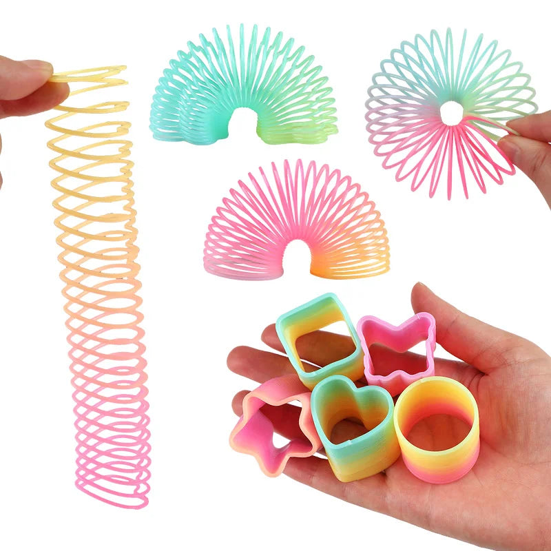 48-Pack Rainbow Coil Spring Fidget Toys – Kids Party Favors Fidget Party Toys Babs