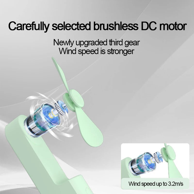 Foldable Portable Mini Fan – USB Rechargeable Handheld Fan Handheld Mini Fan Babs