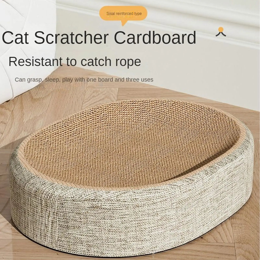 Oval Sisal Cat Scratch Pad & Sleeping Bed | S & L Sizes Cat Scratch Bed Babs