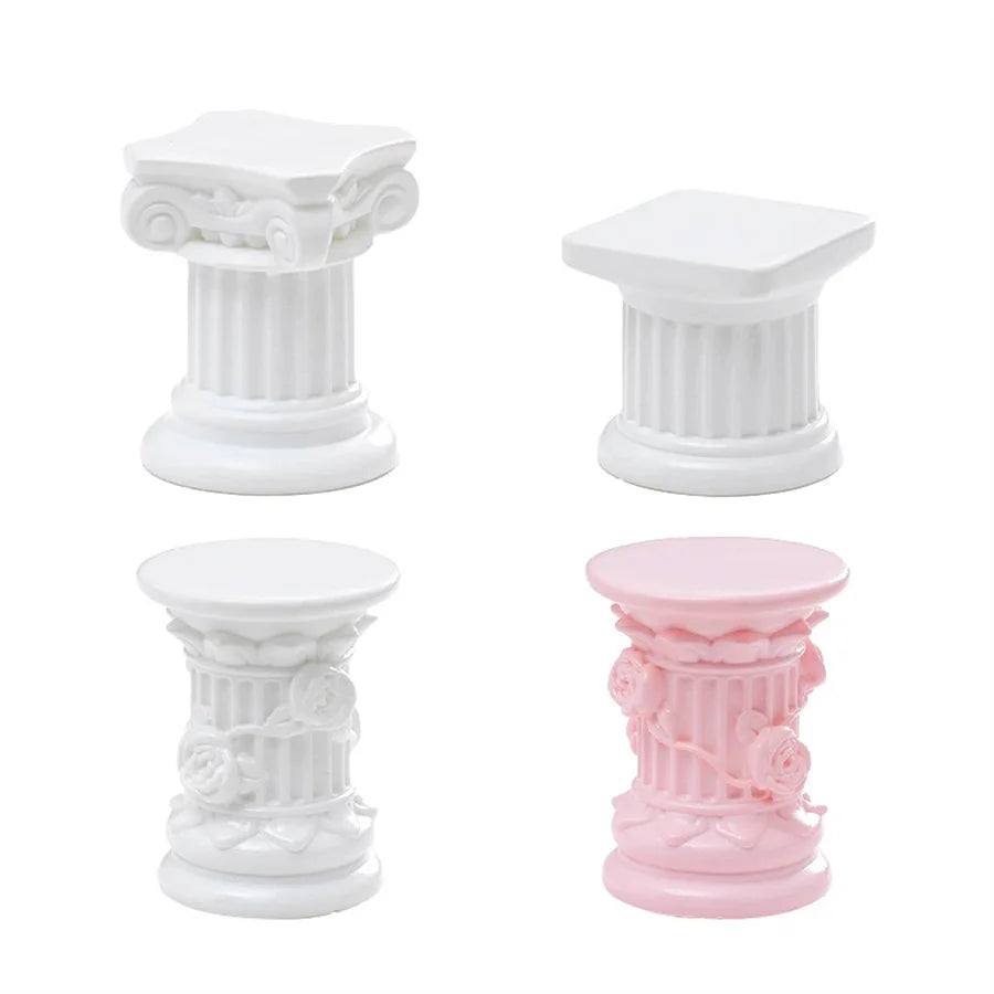 Retro Roman Column Candle Holder – Dollhouse Desktop Ornament Miniature Decorative Ornament Babs