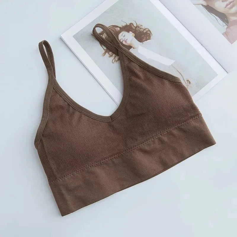 Seamless Women's Push Up Bra Bralette with Chest Pad Women's Bralette Babs Brown 40-68kg