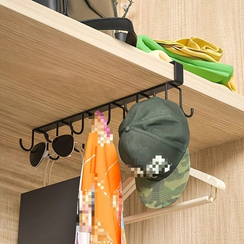 Under Cabinet Cup Holder & Kitchen Hanging Hooks – Iron Cabinet Hook Organizer Babs