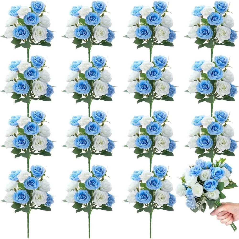 10-Head Silk Artificial Rose Bouquet for Home & Wedding Decor Artificial Flower Bouquet Babs