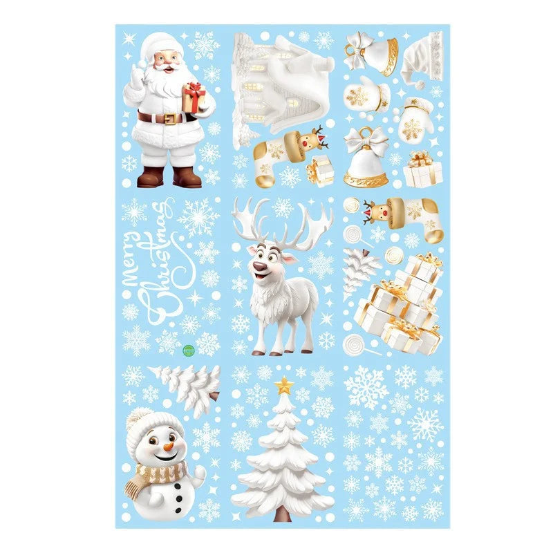 9-Piece Christmas Window Stickers – Santa, Tree & Snowflake Decals Holiday Window Decals Babs
