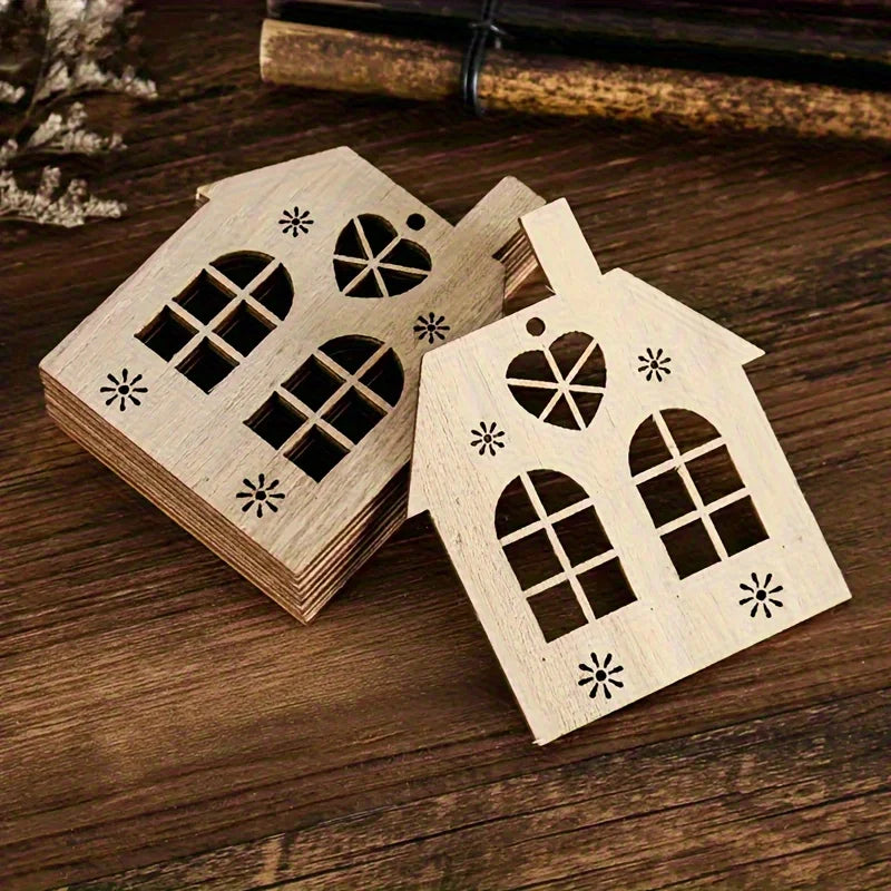 Wooden Cutout Heart & House Shapes – DIY Craft Painting Set Wood Craft Blanks Babs