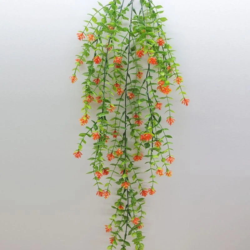 4 Pcs Artificial Eucalyptus Hanging Vines – UV Protected Faux Plants Artificial Hanging Vine Babs Orange 4 pcs