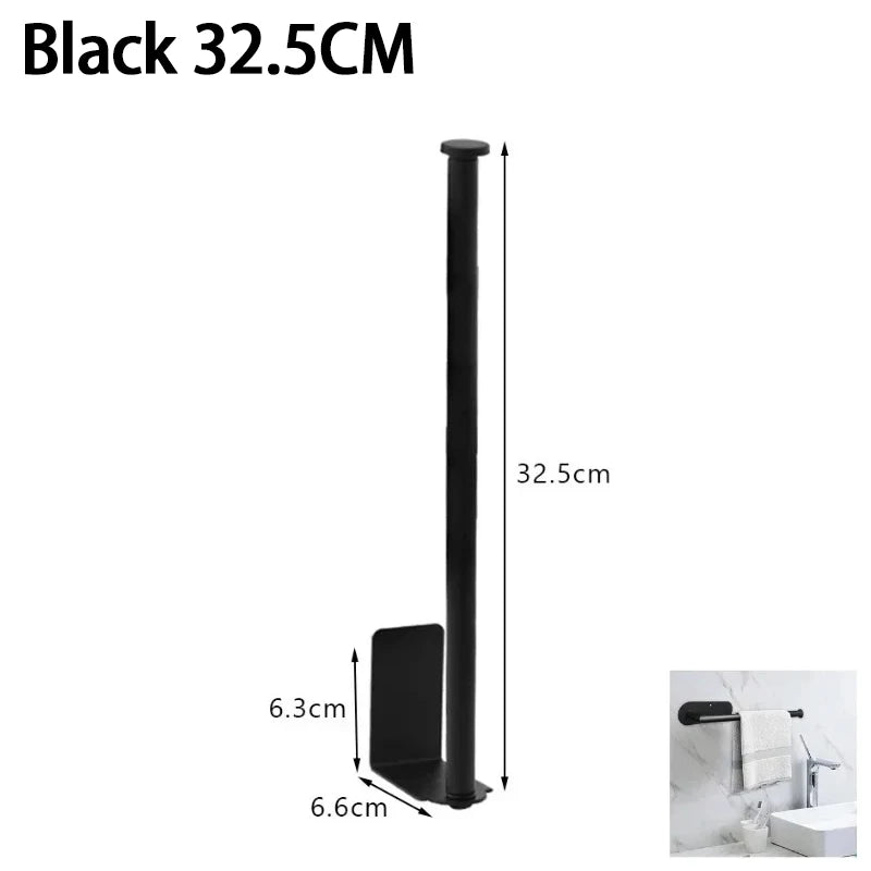 Under Sink Paper Towel Holder Stainless Steel Organizer Rack Kitchen Storage Rack Babs Black-L