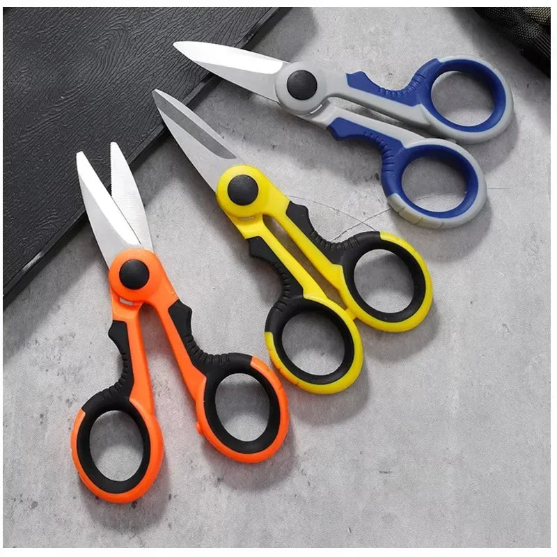 2PCS Stainless Steel Electrician & Fishing Scissors – Wire Stripper Multifunctional Scissors Babs