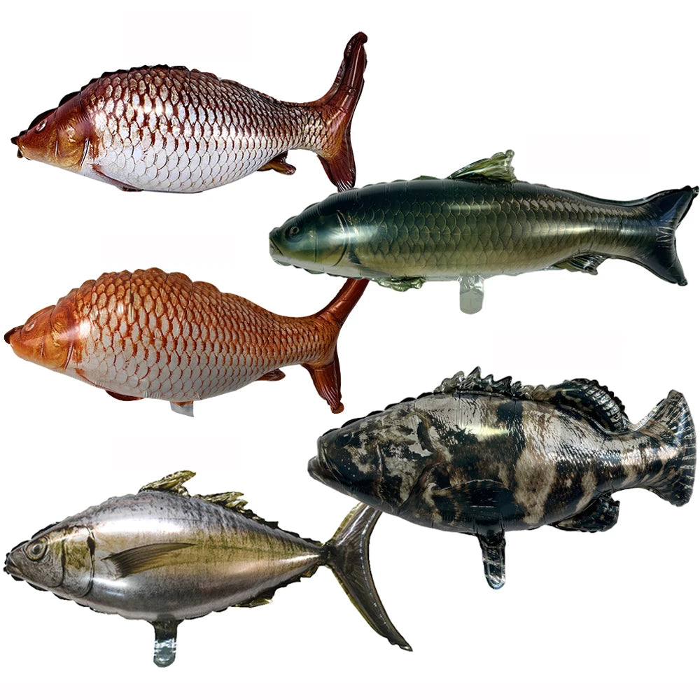 Fish Foil Balloons – Fishing Themed Birthday Party Decor Party Foil Balloons Babs