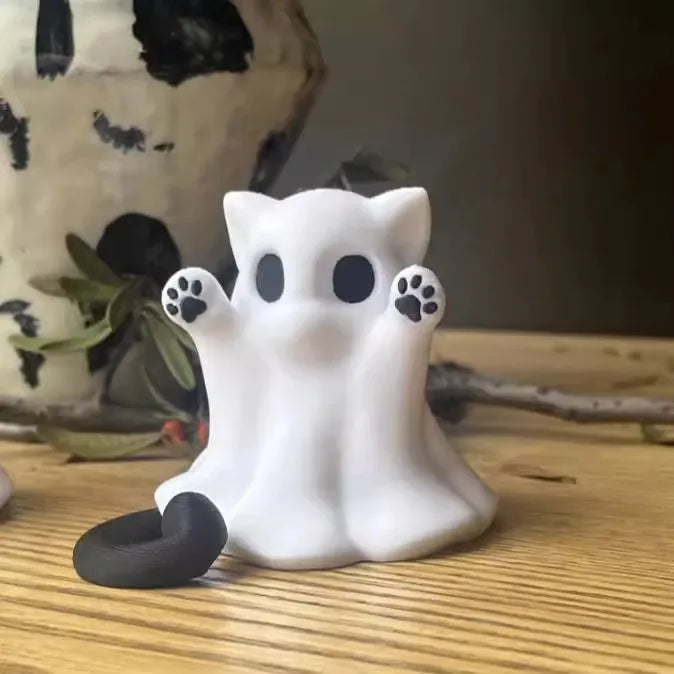 Mini Kitten Ghost Halloween Ornaments – Cute Cat Desktop Decor Halloween Cat Ornament Babs 1pc