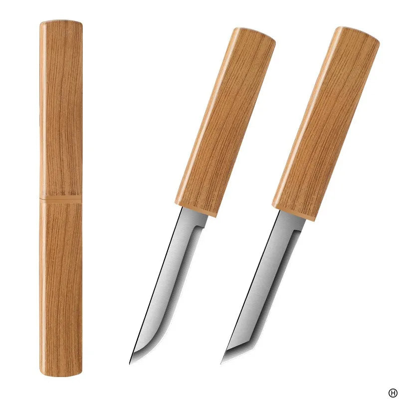 Double-Blade Dragon & Phoenix Stainless Steel Fruit Knife Paring Fruit Knife Babs Khaki