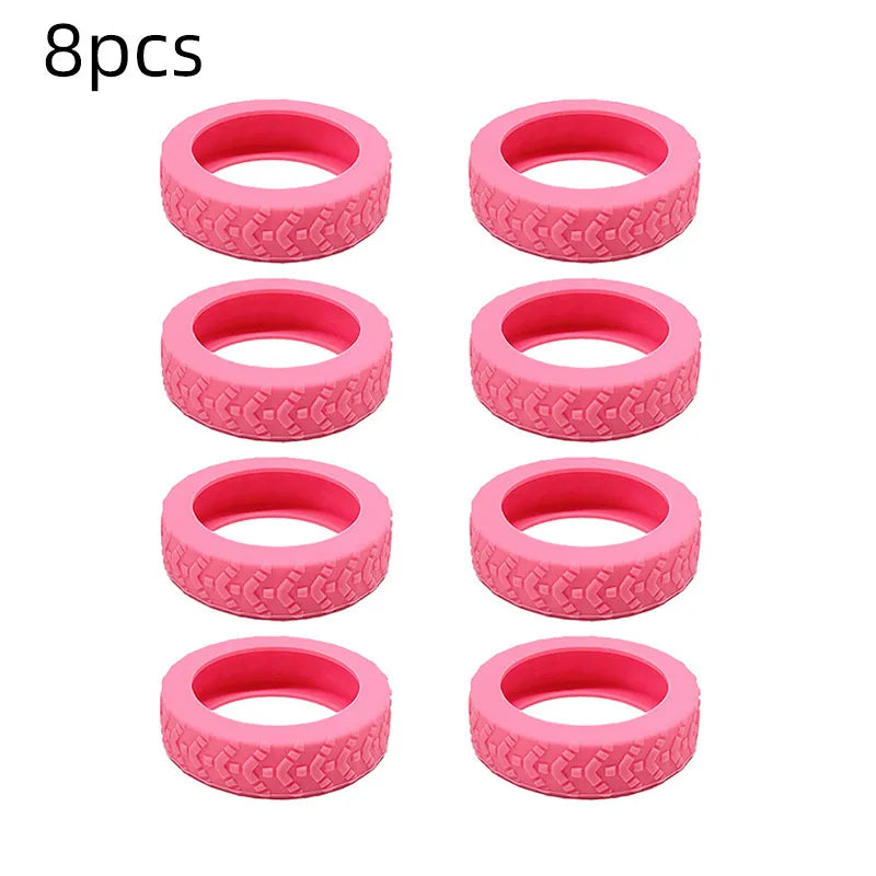 8PCS Silent Rubber Luggage Wheel Covers – Caster Protectors Luggage Wheel Covers Babs Pink