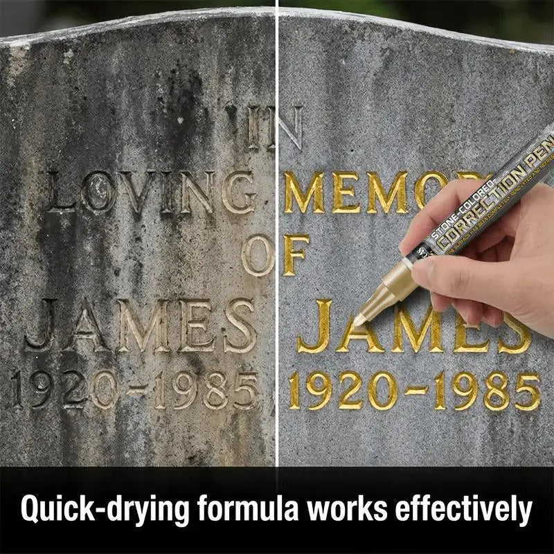 Tombstone Marker Pen – Waterproof Fade-Resistant Stone Restoration Stone Paint Marker Babs