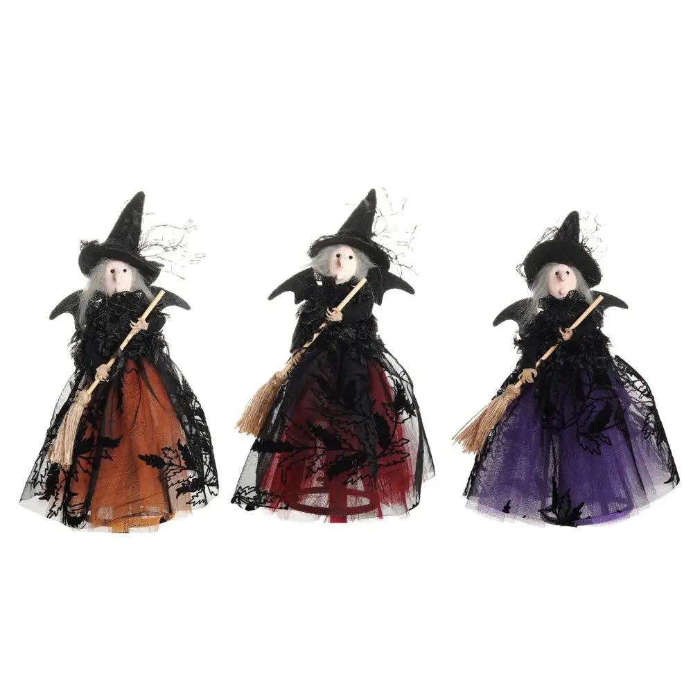 Halloween Tree Top Witch Decoration – Star Broom Ornament Halloween Tree Topper Babs