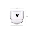 Cartoon Borosilicate Glass Cup – Cute Heart & Smile Print Glass Drinking Cup Babs Love 300ml
