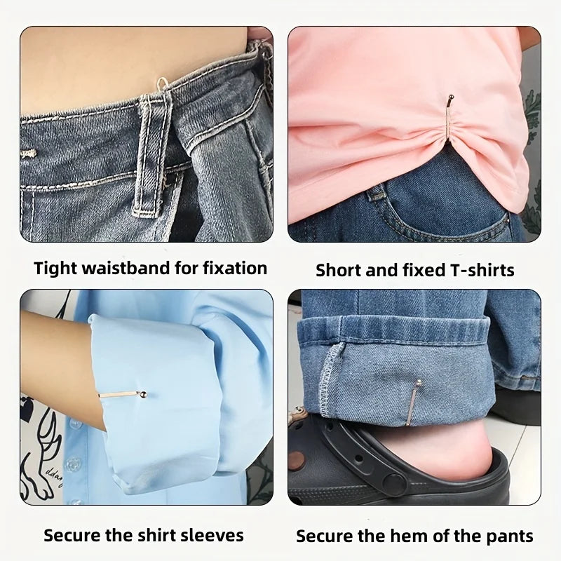 4pcs Invisible Waist Tightening Metal Clips for Jeans & Clothes Waist Adjustment Clips Babs