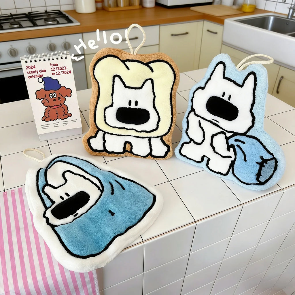 Cute Cat Hand Towels – Microfiber Coral Fleece & Hanging Loop Microfiber Hand Towel Babs