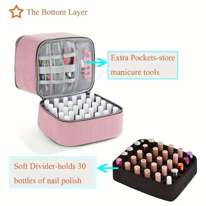 Double Layer Nail Polish Organizer – Holds 30 Bottles Nail Polish Organizer Babs
