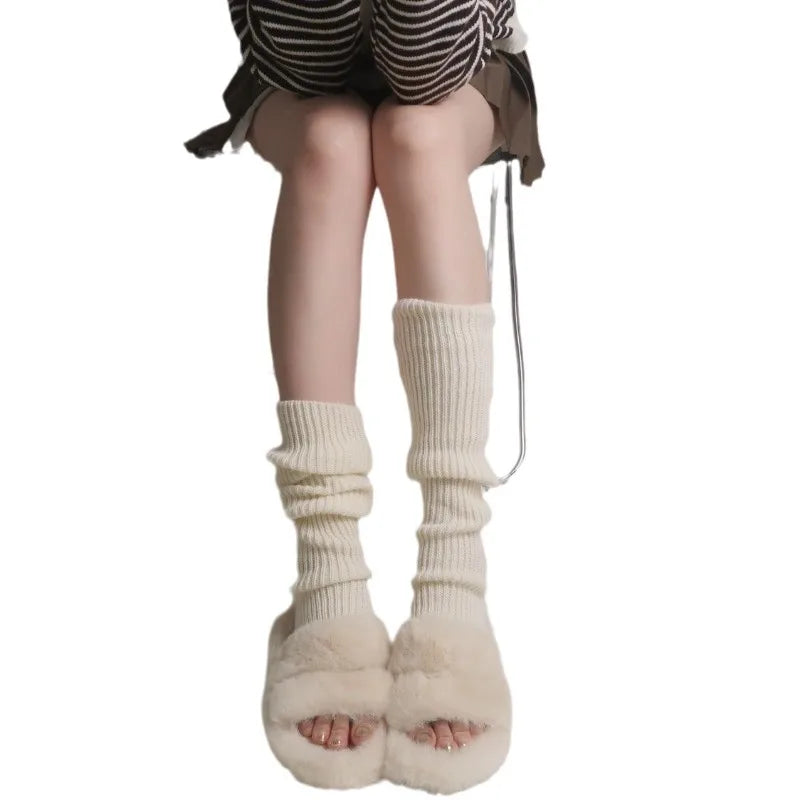 Harajuku Slouch Socks – Y2K Korean Loose Knit Leg Warmers Knit Slouch Socks Babs