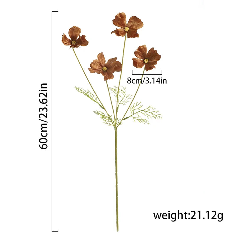 4-Head Autumn Silk Artificial Lily Bouquet – Home & Wedding Decor Artificial Flower Bouquet Babs