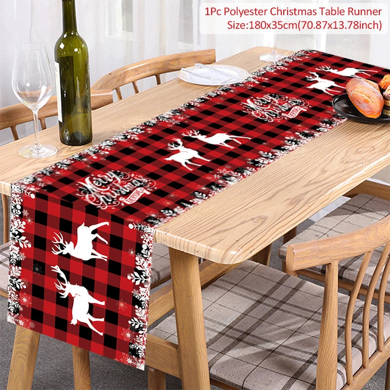 Christmas Table Runner – Festive Xmas Polyester Home Décor Christmas Table Runner Babs Style3