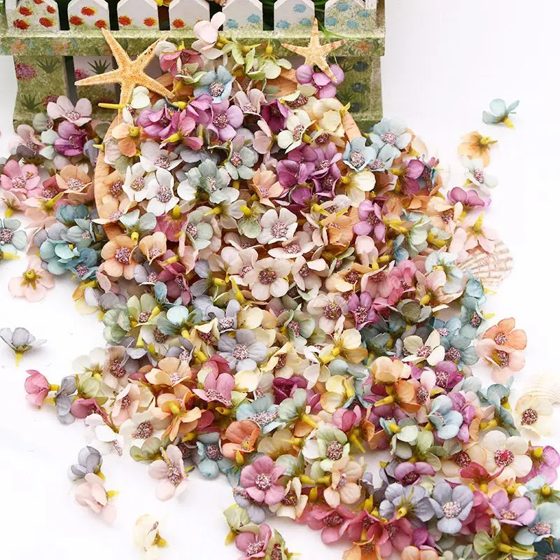 50/100Pcs Silk Artificial Daisy Flower Heads – Multicolor Décor Artificial Flower Heads Babs
