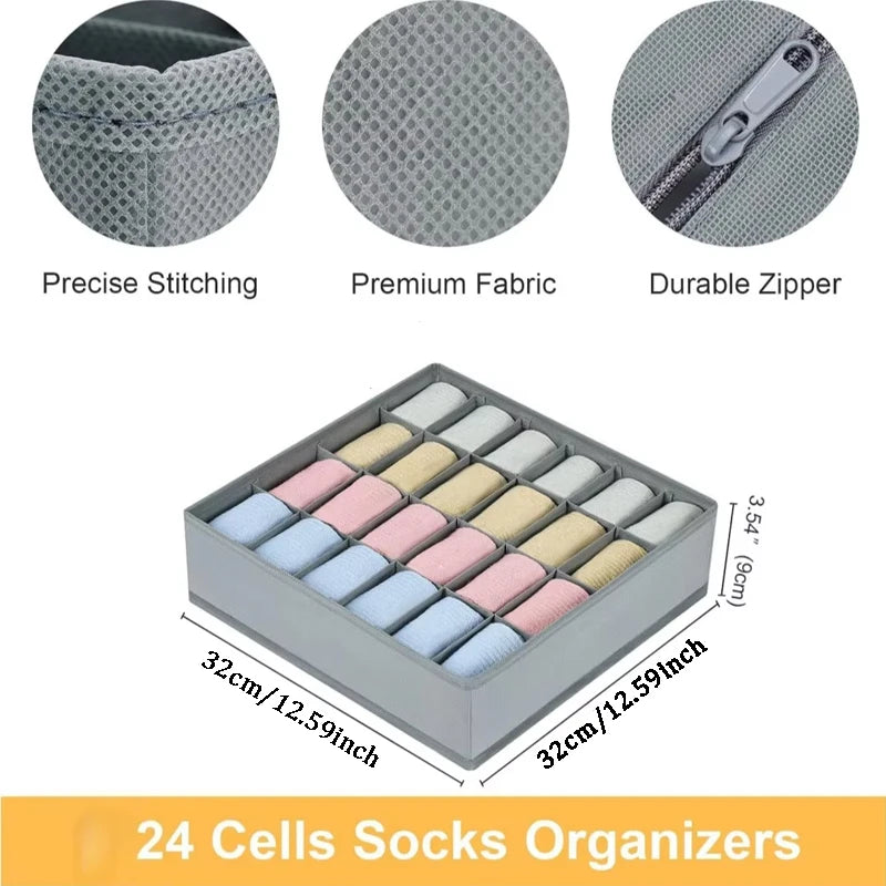 24-Cell Collapsible Sock & Underwear Drawer Organizer Drawer Organizer Babs