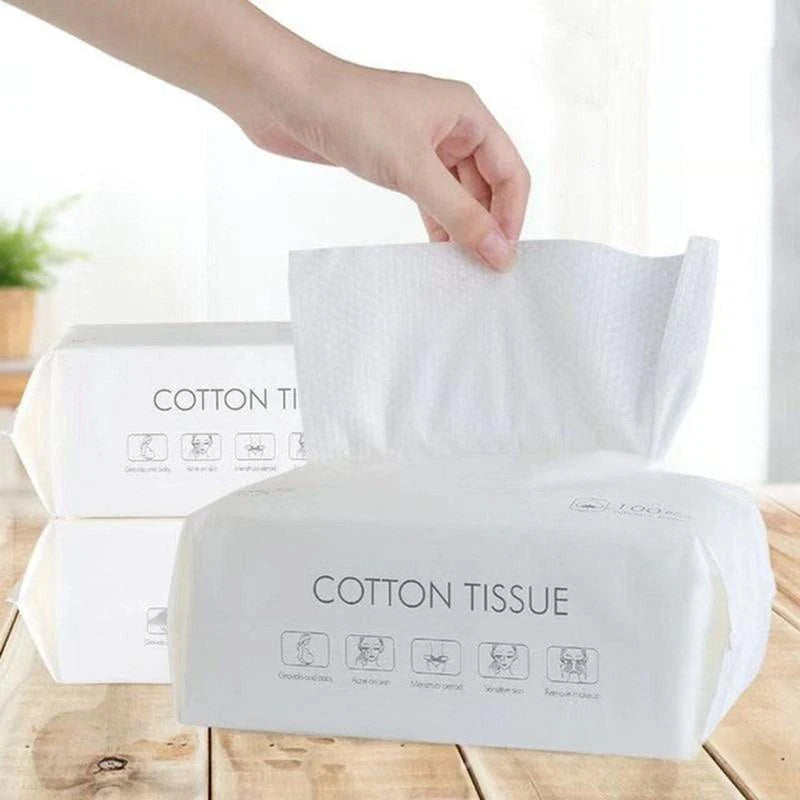 50/100Pcs Disposable Cotton Face Towels – Soft & Additive-Free Disposable Face Towels Babs