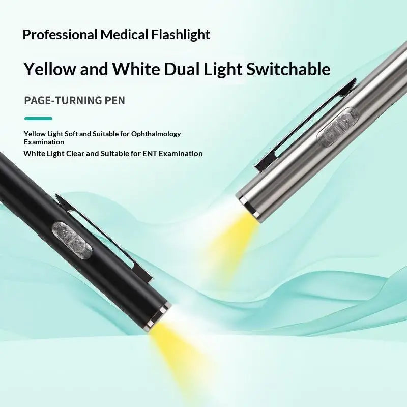 4-in-1 Rechargeable LED Pen Light – Stainless Steel, Type-C Medical Pen Light Babs