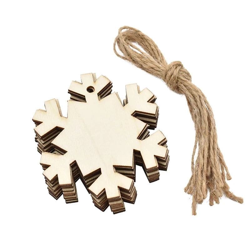 10Pcs Wooden Christmas Bauble Tags – DIY Tree Ornaments Christmas Tree Ornaments Babs