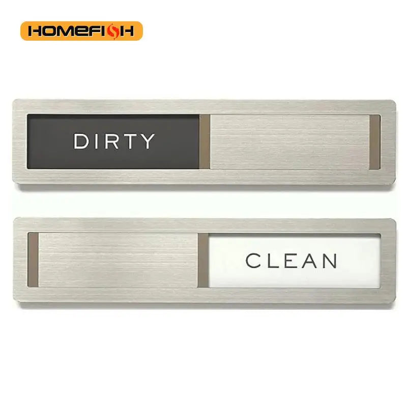 Dishwasher Clean Dirty Magnet Sign – Stainless Steel Slide Dishwasher Magnet Sign Babs Default Title