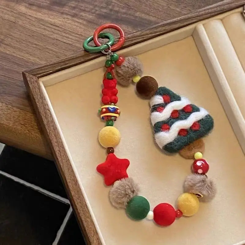 Wool Felt Christmas Tree Keychain Bag Pendant & Phone Charm Holiday Keychain Charm Babs