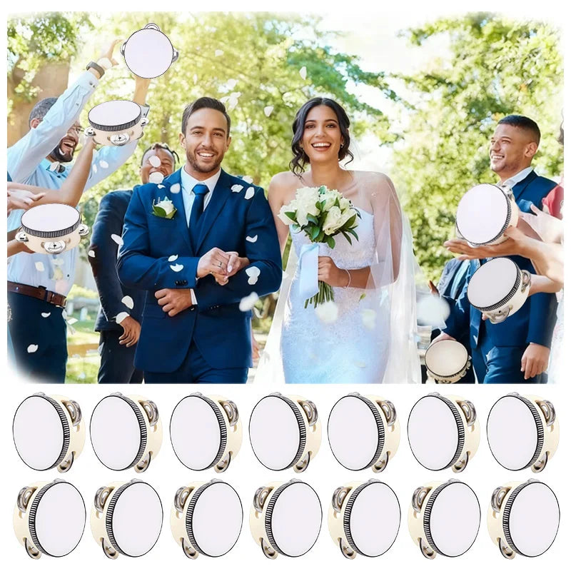 6-Pack Tambourine Hand Drums – Wedding & Party Favors Party Tambourine Set Babs