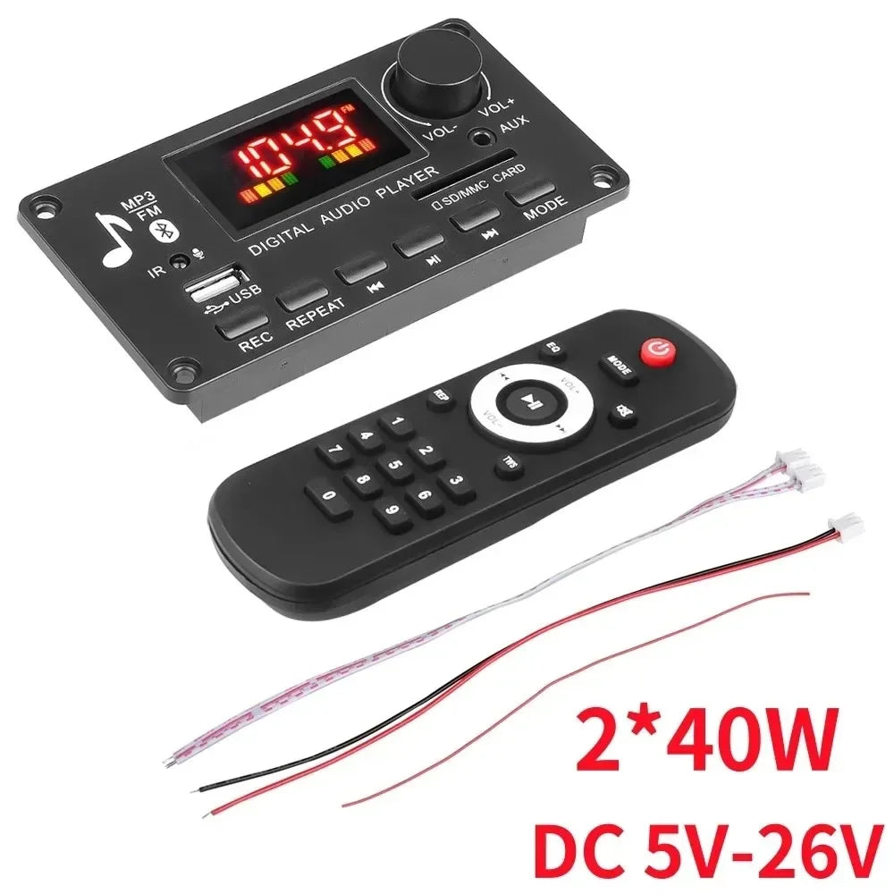 KEBIDUMEI 80W Bluetooth 5.0 Amplifier Decoder Board LCD MP3 USB TF FM Amplifier Decoder Board Babs