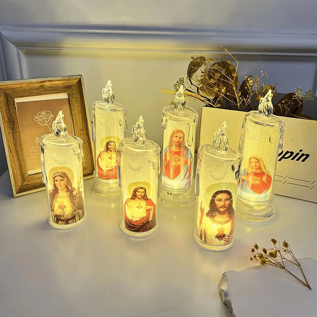 LED Flameless Religious Prayer Candles – Catholic Devotional Décor Flameless Prayer Candle Babs
