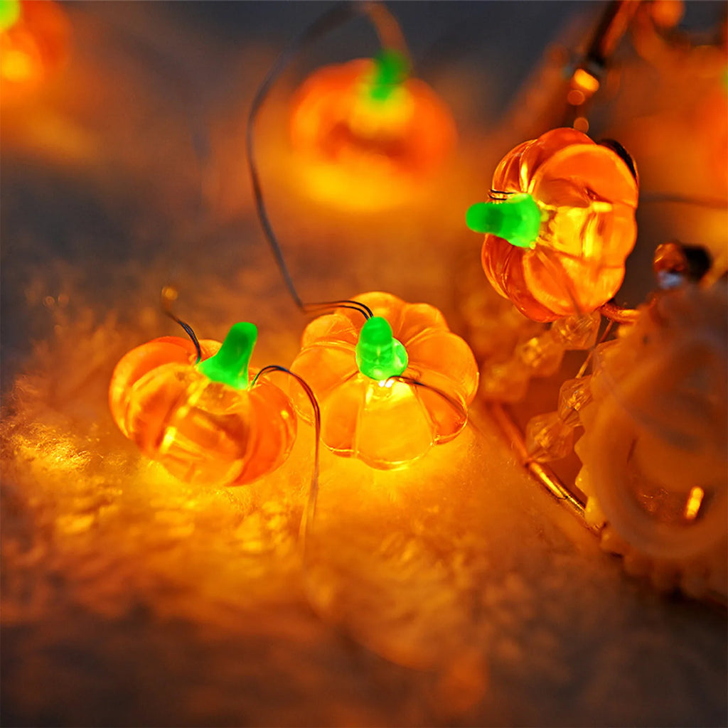 Halloween Pumpkin LED String Lights – 10/20/30 LED Battery LED String Lights Babs
