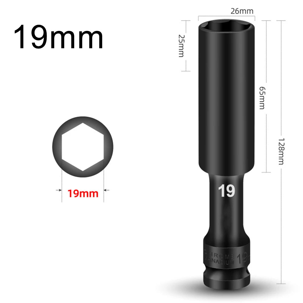 1/2" Drive Hex Socket Impact Wrench Adapter – Chrome Vanadium Socket Wrench Adapter Babs 19mm