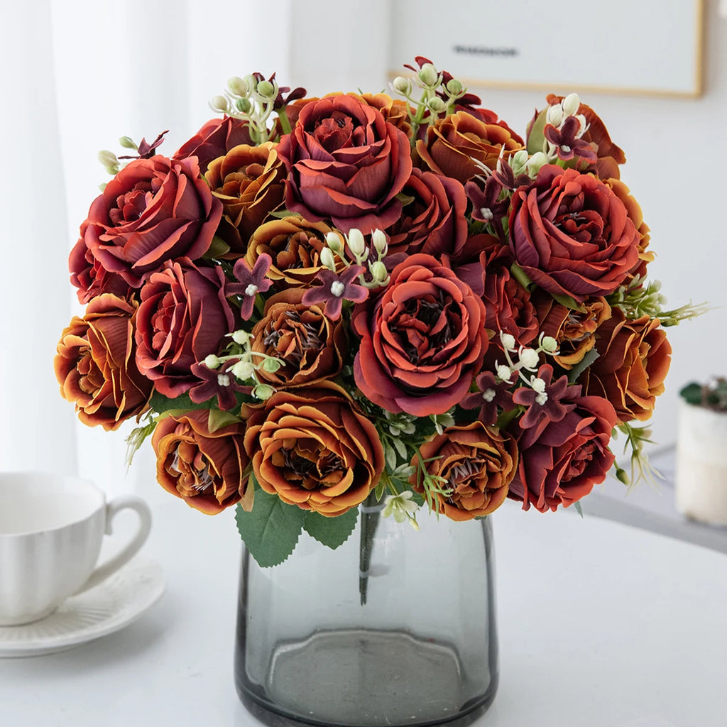 Silk Peony Bouquet – Artificial Flowers for Home & Wedding Artificial Flower Bouquet Babs