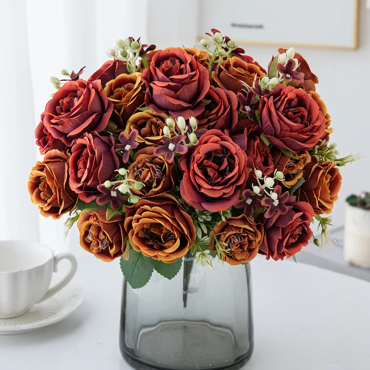 Silk Peony Bouquet – Artificial Flowers for Home & Wedding Artificial Flower Bouquet Babs
