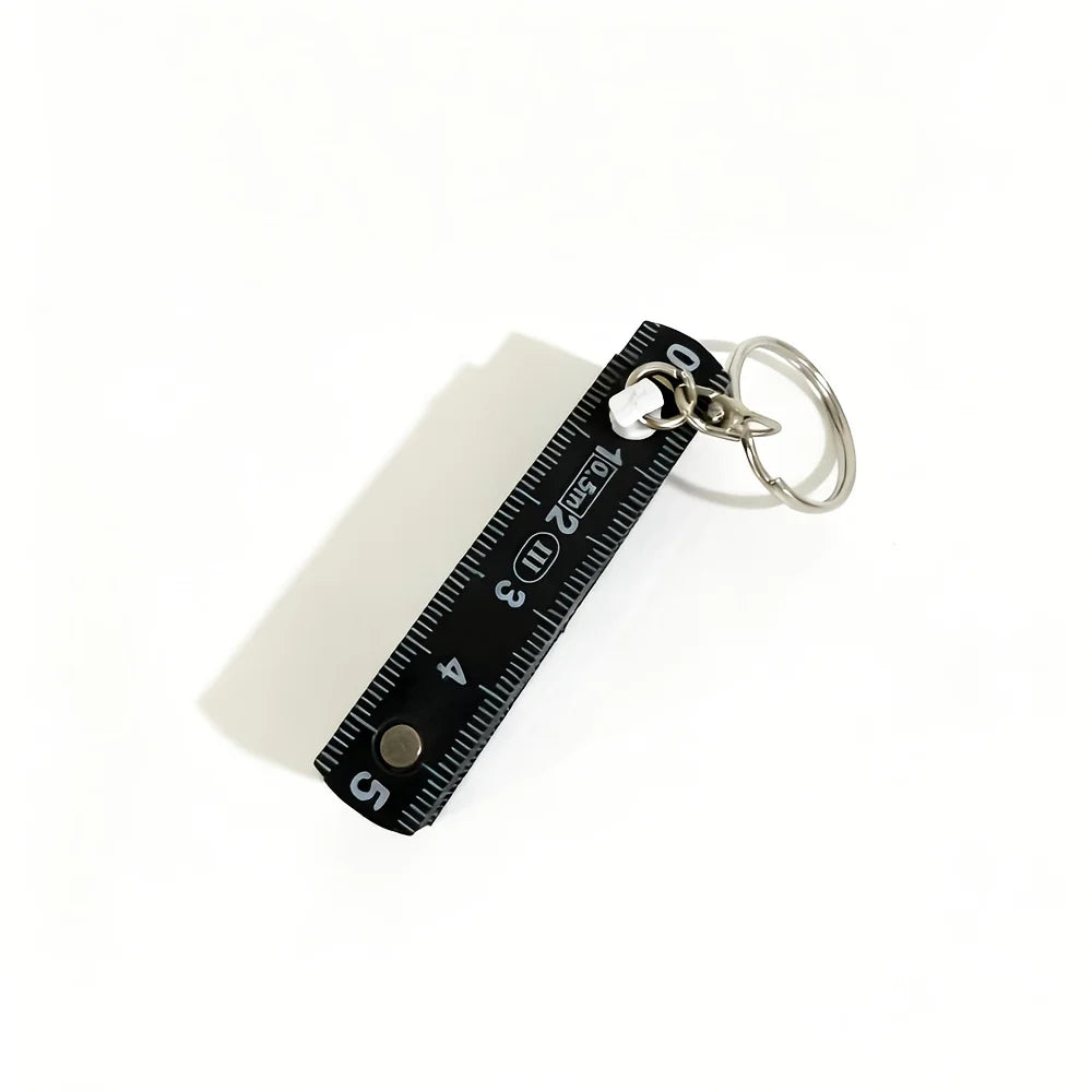 Folding Ruler with Keychain – Compact ABS Plastic 10-Section Folding Ruler Babs