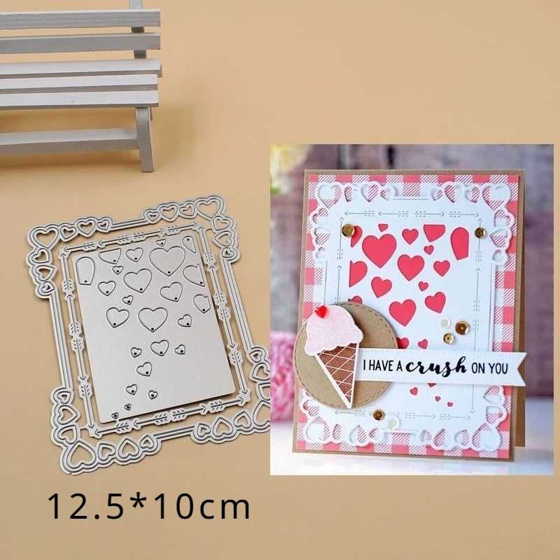 Heart Background Metal Cutting Dies Stencil for Scrapbooking Metal Cutting Die Babs A